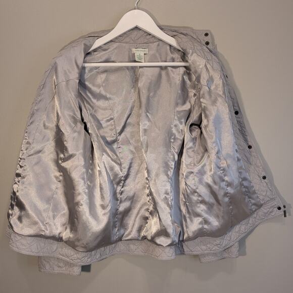 Laura Ashley Quilted Jacket Silver Grey Packable Lightweight Layer - Size M - Picture 3 of 6